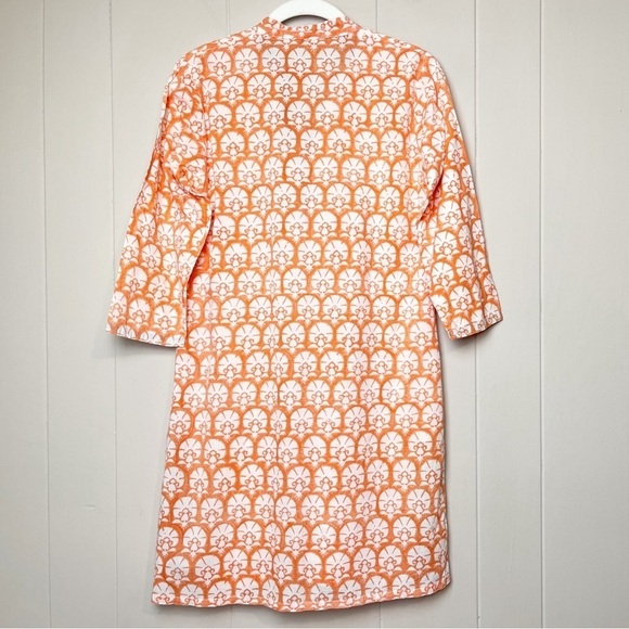 Roberta Roller Rabbit 100% Cotton Tunic Top XS orange floral swim cover up beach - Picture 5 of 13